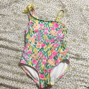 Cat & Jack Floral One Piece Swimsuit - Pink, Yellow, Green